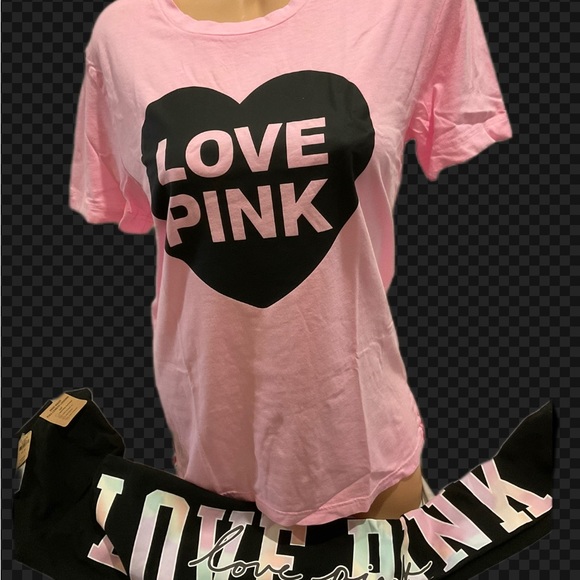 NEW VICTORIAS SECRET PINK FREYA TIE DYE TEE SHIRT & SHORTS (OR LEGGINGS) XS-XXL - Picture 8 of 12